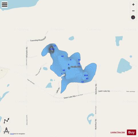 Schelin Lake depth contour Map - i-Boating App - Streets