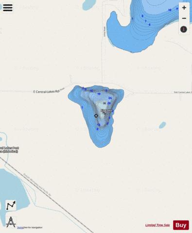 Fig Lake depth contour Map - i-Boating App - Streets