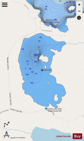 Susan Lake depth contour Map - i-Boating App - Streets