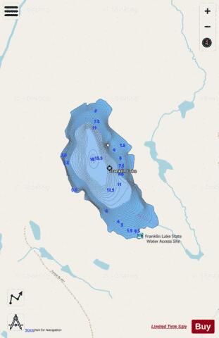 Franklin Lake depth contour Map - i-Boating App - Streets