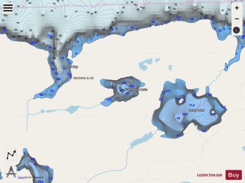 Fishmouth Lake depth contour Map - i-Boating App - Streets