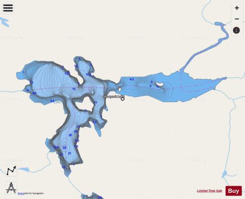 Shoepack Lake depth contour Map - i-Boating App - Streets