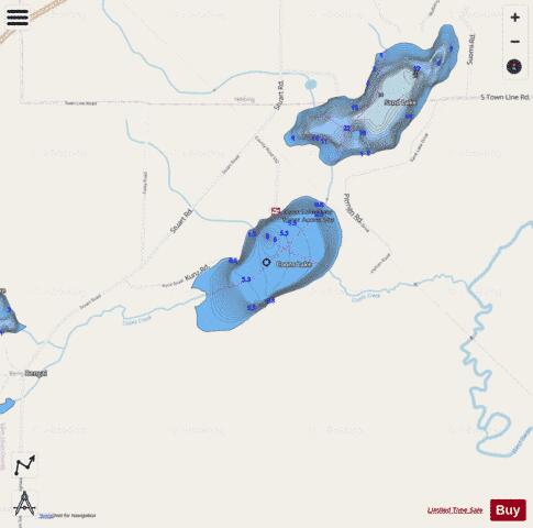 Coons Lake depth contour Map - i-Boating App - Streets