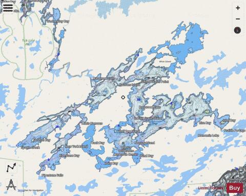 Basswood Lake depth contour Map - i-Boating App - Streets