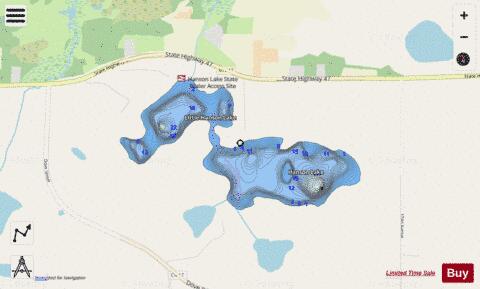 Hanson Lake depth contour Map - i-Boating App - Streets