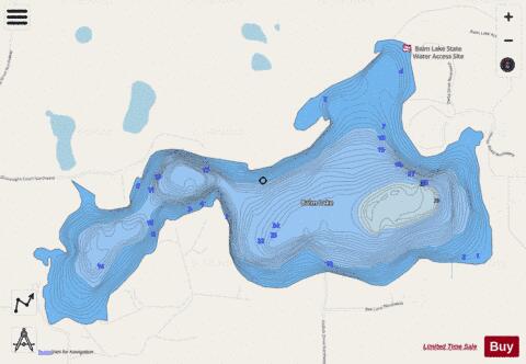 Lake Balm depth contour Map - i-Boating App - Streets