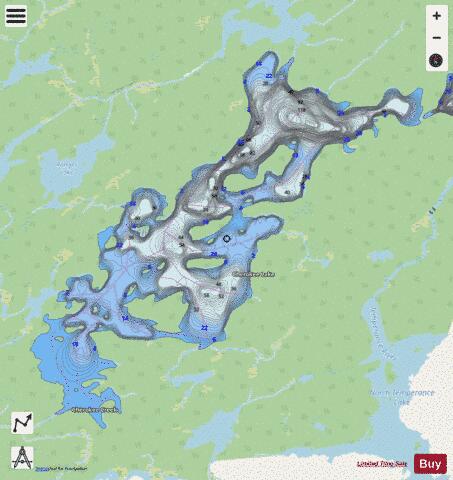 Lake Cherokee depth contour Map - i-Boating App - Streets