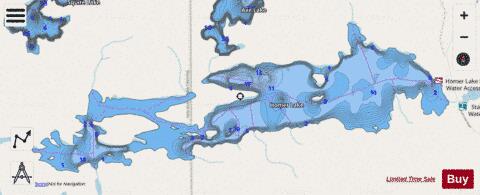 Lake Homer depth contour Map - i-Boating App - Streets