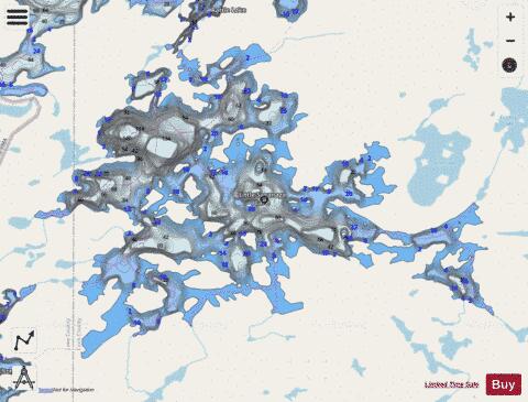 Lake Little Saganaga depth contour Map - i-Boating App - Streets