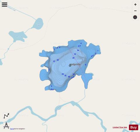 Lake Quadga depth contour Map - i-Boating App - Streets