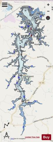 Mayo Reservoir depth contour Map - i-Boating App - Streets