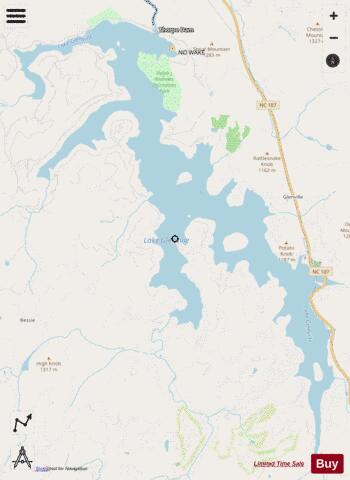 Lake Glenville depth contour Map - i-Boating App - Streets