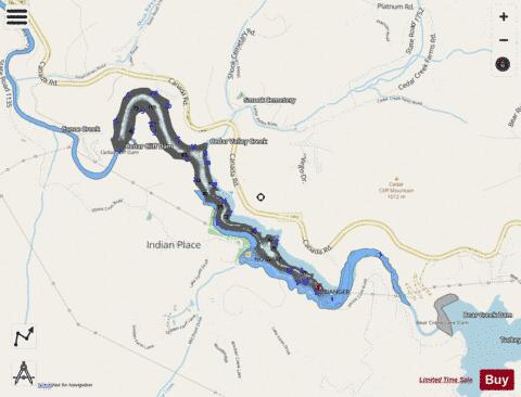 Cedar Cliff Lake depth contour Map - i-Boating App - Streets
