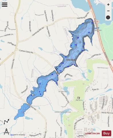 Higgins Lake depth contour Map - i-Boating App - Streets