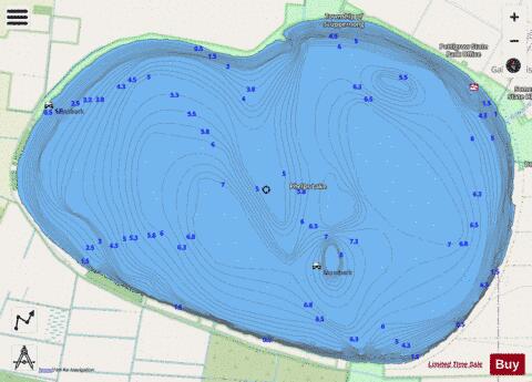 Phelps Lake depth contour Map - i-Boating App - Streets