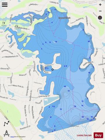 Lake Surf depth contour Map - i-Boating App - Streets