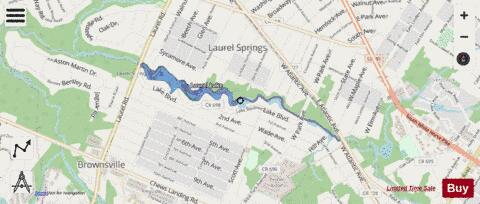 Laurel Springs Lake depth contour Map - i-Boating App - Streets