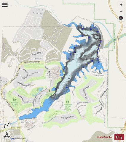 Lake Las Vegas depth contour Map - i-Boating App - Streets