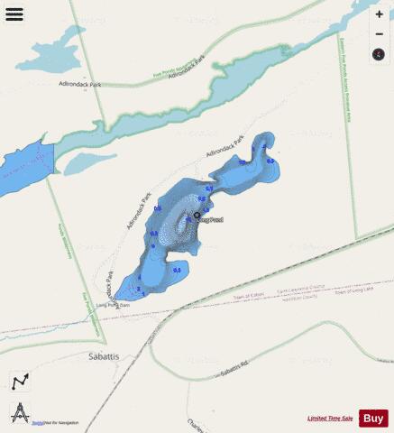 Long Pond A depth contour Map - i-Boating App - Streets
