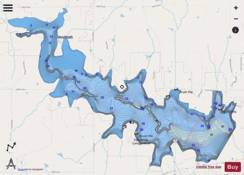 Bell Cow Lake depth contour Map - i-Boating App - Streets