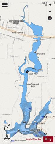 Lake Raymond Gary depth contour Map - i-Boating App - Streets