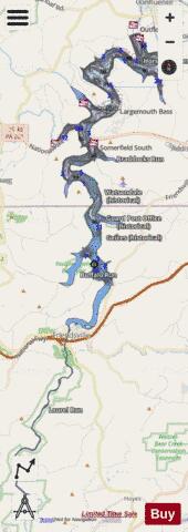Youghiogheny River Lake depth contour Map - i-Boating App - Streets