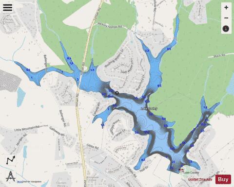Lake Cooley depth contour Map - i-Boating App - Streets