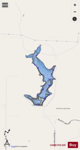 Lake Bryson depth contour Map - i-Boating App - Streets