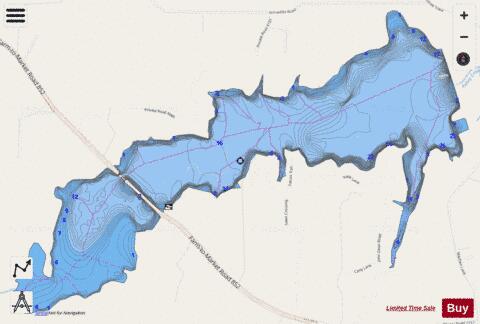 Lake Gilmer depth contour Map - i-Boating App - Streets