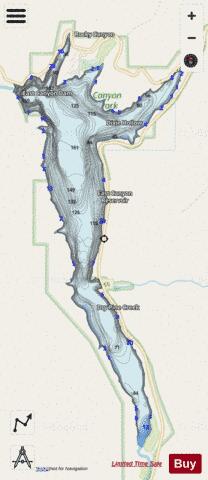 East Canyon Reservoir depth contour Map - i-Boating App - Streets
