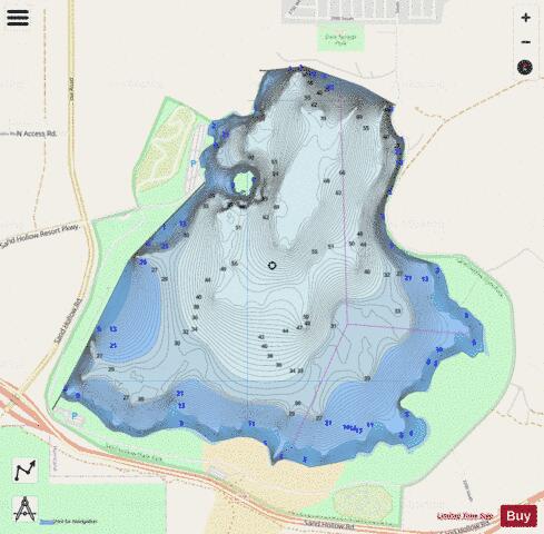 Sand Hollow Reservoir depth contour Map - i-Boating App - Streets