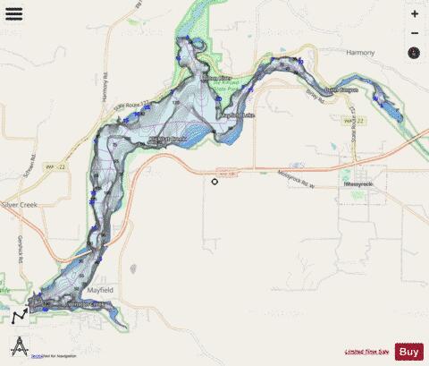Mayfield Lake depth contour Map - i-Boating App - Streets