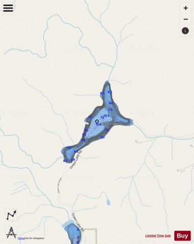 Brown Lake depth contour Map - i-Boating App - Streets