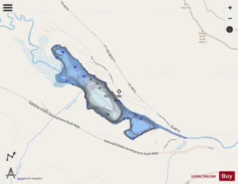 Cooper Lake,  Kittitas County depth contour Map - i-Boating App - Streets