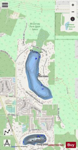 Desire Lake,  King County depth contour Map - i-Boating App - Streets