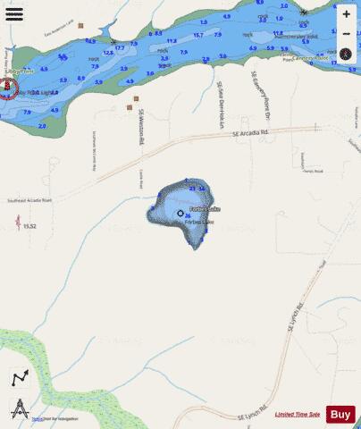 Forbes Lake,  Mason County depth contour Map - i-Boating App - Streets