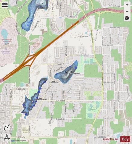 Geneva Lake,  King County depth contour Map - i-Boating App - Streets