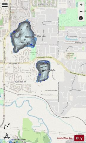Hewitt Lake,  Thurston County depth contour Map - i-Boating App - Streets