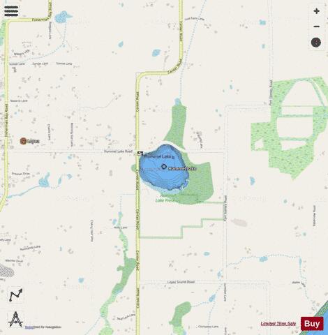 Hummel Lake,  San Juan County depth contour Map - i-Boating App - Streets