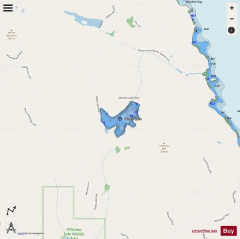 Martins Lake,  San Juan County depth contour Map - i-Boating App - Streets