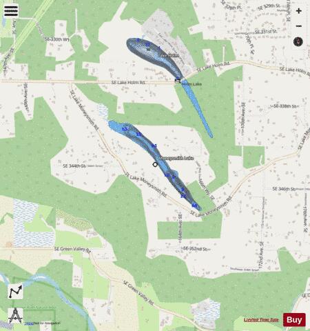 Moneysmith Lake depth contour Map - i-Boating App - Streets