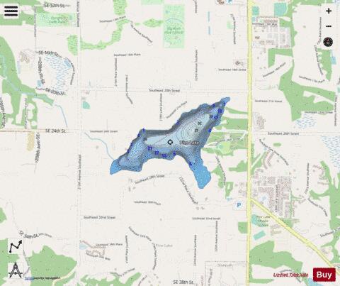 Pine Lake,  King County depth contour Map - i-Boating App - Streets
