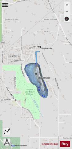 Shadow Lake depth contour Map - i-Boating App - Streets