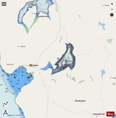 Spencer Lake,  San Juan County depth contour Map - i-Boating App - Streets