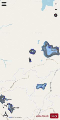Lake Rock No. 1 depth contour Map - i-Boating App - Streets