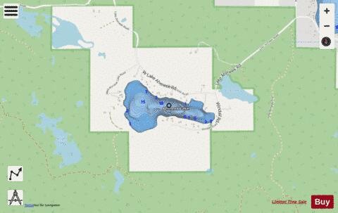 Ahmeek Lake depth contour Map - i-Boating App - Streets