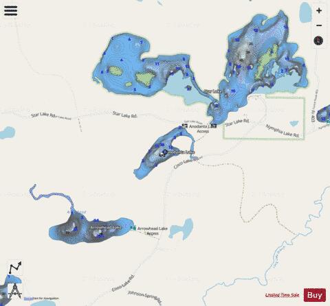 Anodanta Lake depth contour Map - i-Boating App - Streets