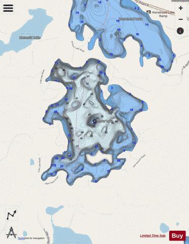Armour Lake depth contour Map - i-Boating App - Streets
