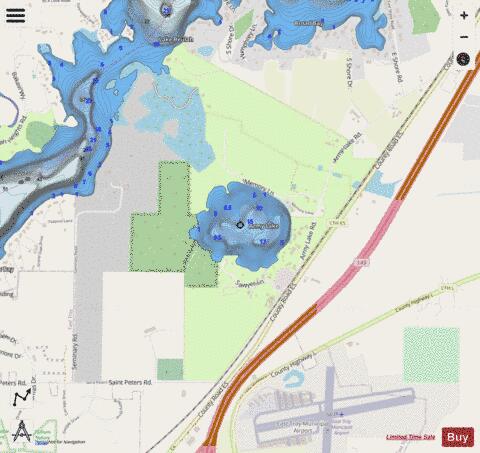 Army Lake depth contour Map - i-Boating App - Streets