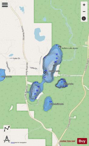 Auburn Lake depth contour Map - i-Boating App - Streets